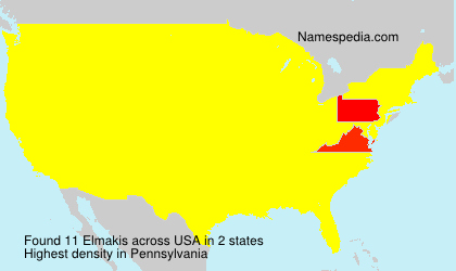 Surname Elmakis in USA Surname Elmakis in USA