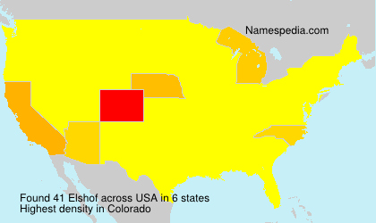 Surname Elshof in USA Surname Elshof in USA