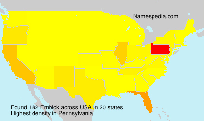 Surname Embick in USA Surname Embick in USA