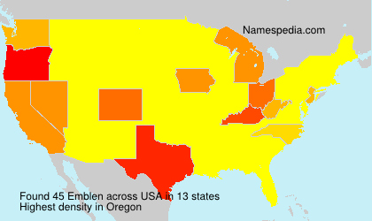 Surname Emblen in USA Surname Emblen in USA