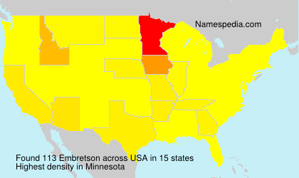 Surname Embretson in USA Surname Embretson in USA