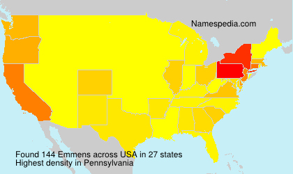 Surname Emmens in USA Surname Emmens in USA