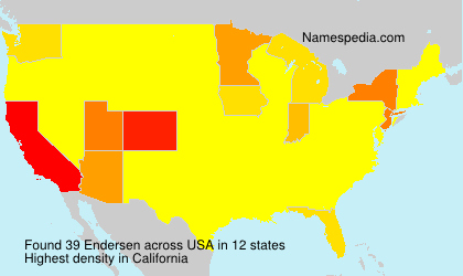 Surname Endersen in USA Surname Endersen in USA