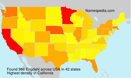 Surname Engdahl in USA Surname Engdahl in USA