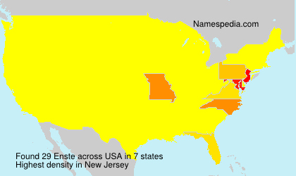 Surname Enste in USA Surname Enste in USA