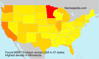 Surname Erickson in USA Surname Erickson in USA
