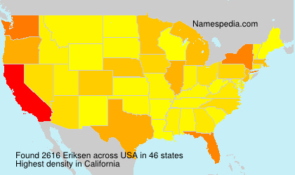 Surname Eriksen in USA Surname Eriksen in USA