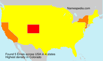 Surname Errais in USA Surname Errais in USA