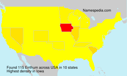 Surname Errthum in USA Surname Errthum in USA