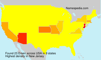 Surname Ersen in USA Surname Ersen in USA