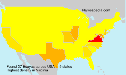 Surname Esayas in USA