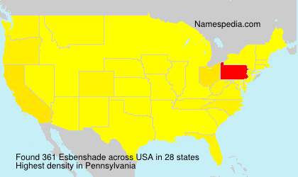 Surname Esbenshade in USA Surname Esbenshade in USA