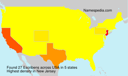 Surname Escribens in USA Surname Escribens in USA