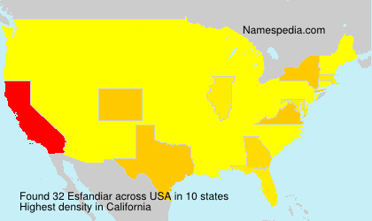 Surname Esfandiar in USA