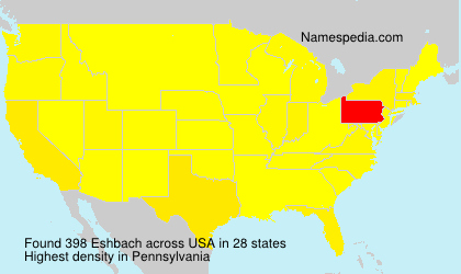 Surname Eshbach in USA