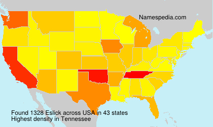 Surname Eslick in USA Surname Eslick in USA