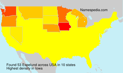 Surname Espelund in USA Surname Espelund in USA