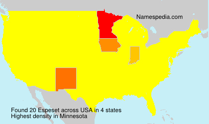 Surname Espeset in USA Surname Espeset in USA