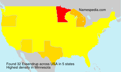 Surname Essendrup in USA Surname Essendrup in USA