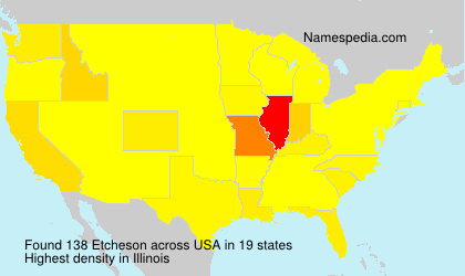 Surname Etcheson in USA Surname Etcheson in USA