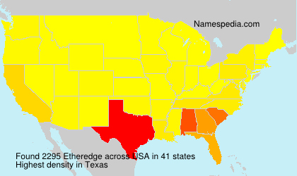 Surname Etheredge in USA Surname Etheredge in USA