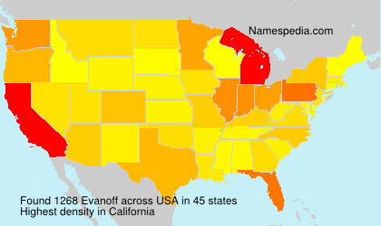 Surname Evanoff in USA Surname Evanoff in USA