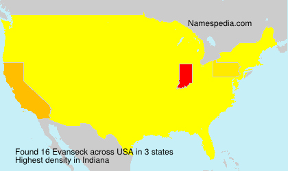 Surname Evanseck in USA
