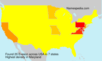 Surname Evason in USA Surname Evason in USA