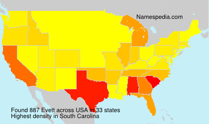 Surname Evett in USA Surname Evett in USA