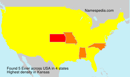 Surname Evier in USA