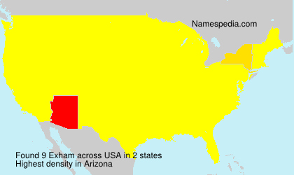 Surname Exham in USA