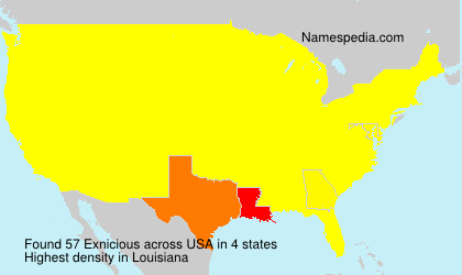 Surname Exnicious in USA Surname Exnicious in USA