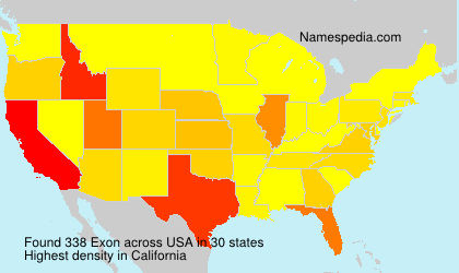 Surname Exon in USA Surname Exon in USA