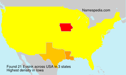 Surname Eysink in USA Surname Eysink in USA