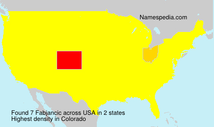Surname Fabjancic in USA Surname Fabjancic in USA