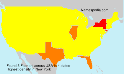 Surname Fabriani in USA Surname Fabriani in USA