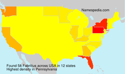 Surname Fabritius in USA