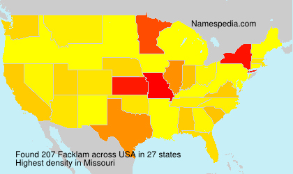 Surname Facklam in USA Surname Facklam in USA