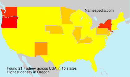 Surname Fadeev in USA Surname Fadeev in USA