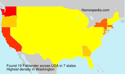 Surname Fahlander in USA Surname Fahlander in USA