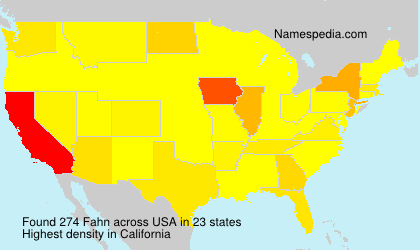 Surname Fahn in USA Surname Fahn in USA