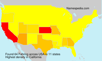 Surname Fahring in USA