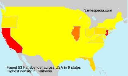 Surname Fahsbender in USA Surname Fahsbender in USA