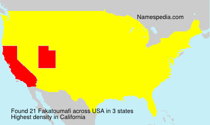 Surname Fakatoumafi in USA Surname Fakatoumafi in USA