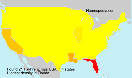 Surname Fakhre in USA