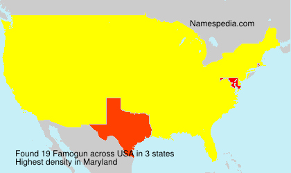 Surname Famogun in USA Surname Famogun in USA