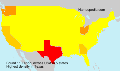 Surname Fanoni in USA Surname Fanoni in USA