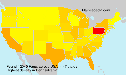 Surname Faust in USA Surname Faust in USA