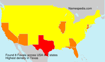 Surname Favala in USA Surname Favala in USA