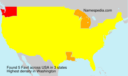 Surname Favil in USA